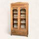 Parisian art deco glass cabinet in raw wood