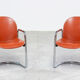 Two leather chairs Tobia Scarpa Design Dialogo Modernist, 1970