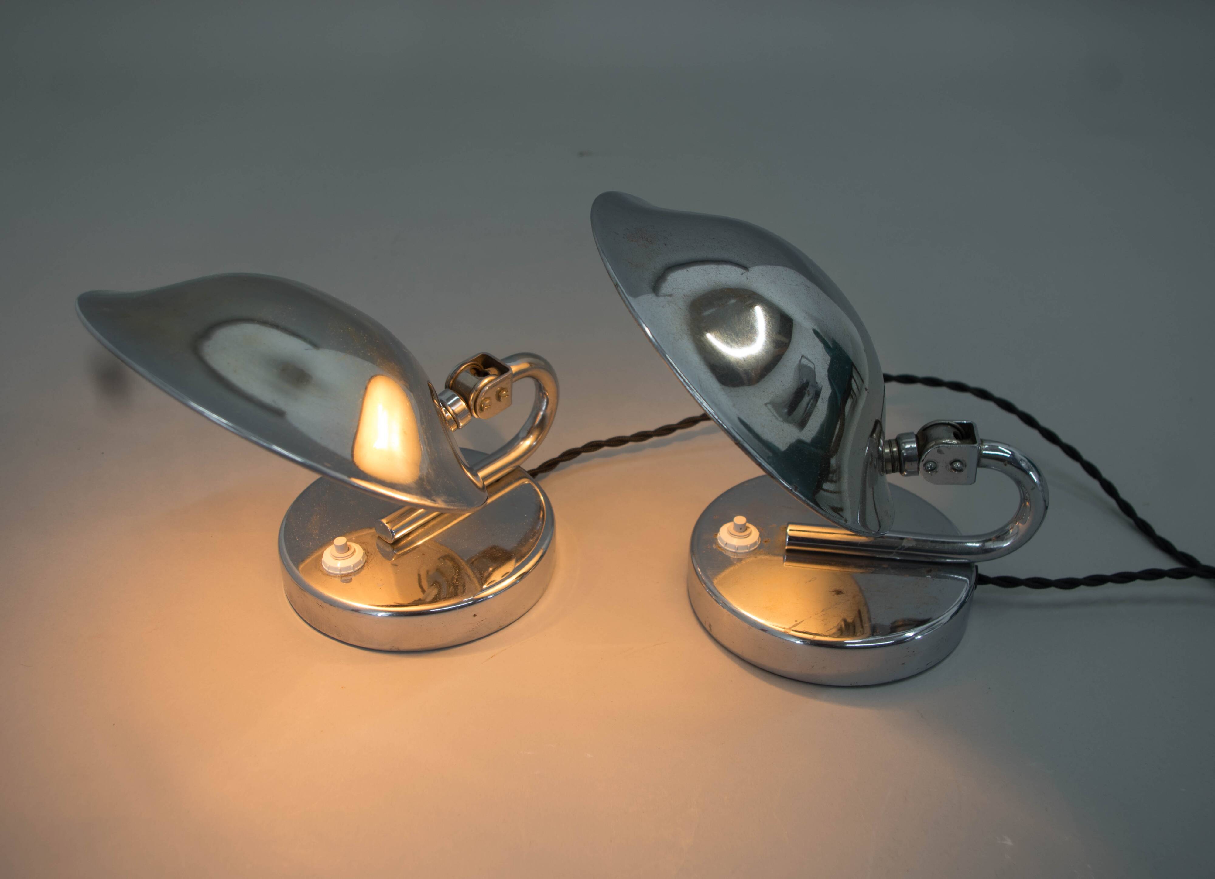 Set of Two Table/Bedside Lamps by Napako, 1930s