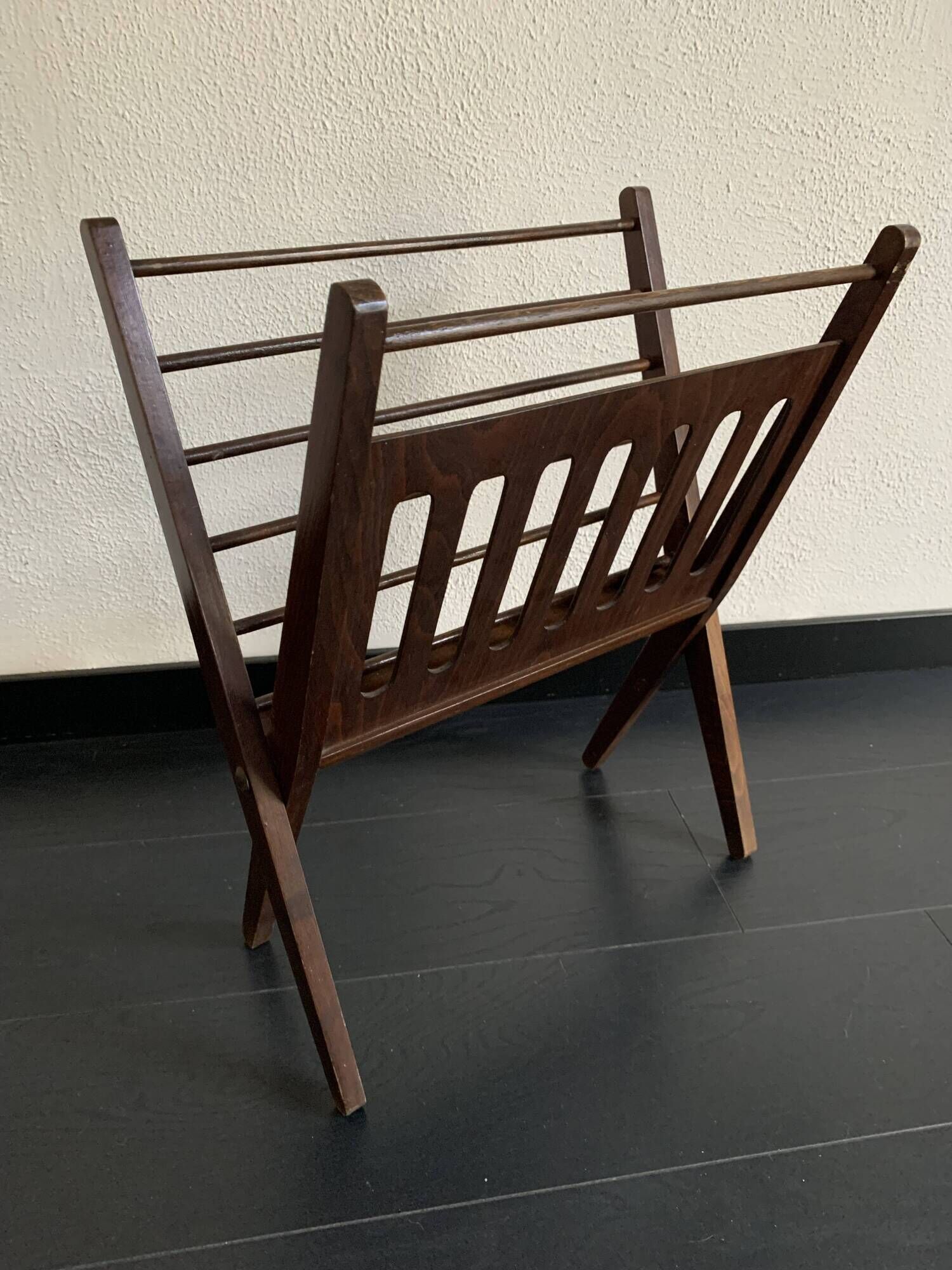 Vintage magazine rack 1960 Cees Braakman vinyls magazines - 56 x 45 cm