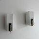Pair of vintage wall lights, brass and opaline, France 1960