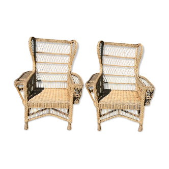 Armchairs for garden in rattan