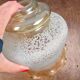 Vintage globe lampshade frosted amber scalloped retro