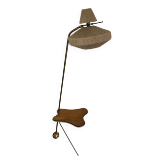 Vintage tripod floor lamp with shelf