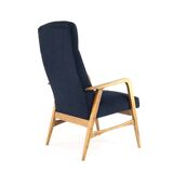 mid century vintage Fauteuil herenmodel 'Duivendrecht' donkerblauw | opnieuw bekleed