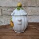 Ancien sucrier en céramique motif fruits jaunes