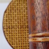 Pair of wood and rattan wall lamps 70