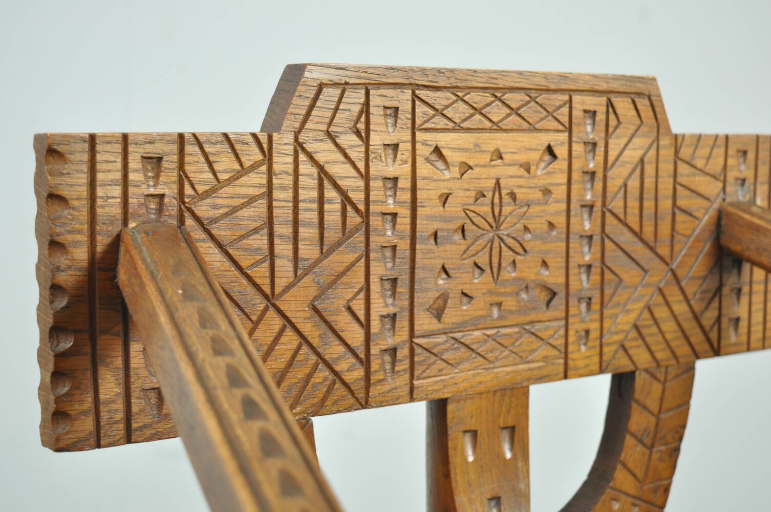 Pair of vintage antique Scandinavian oak Monk chairs, Sweden 1950s