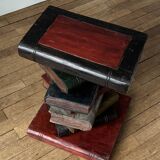 Stool "Stack of Books" Carved Solid Wood