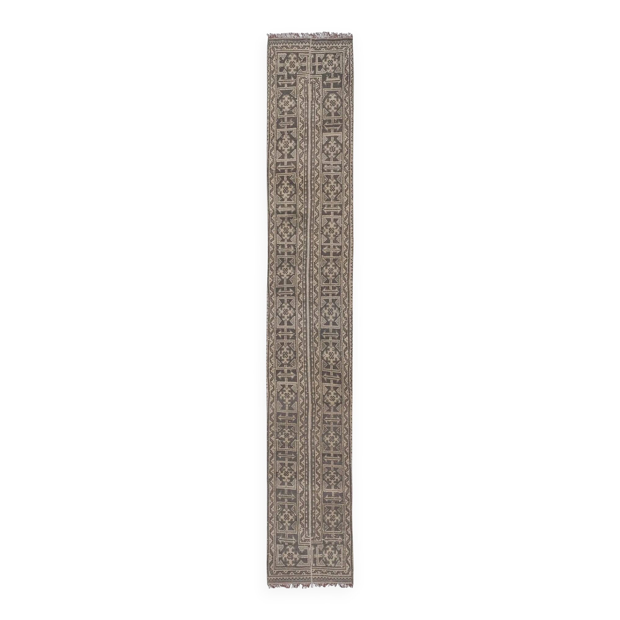 Vintage Turkish hallway rug 55x367 cm