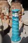 Vase sculpture tamegroute blue turquoise enameled wabi-sabi