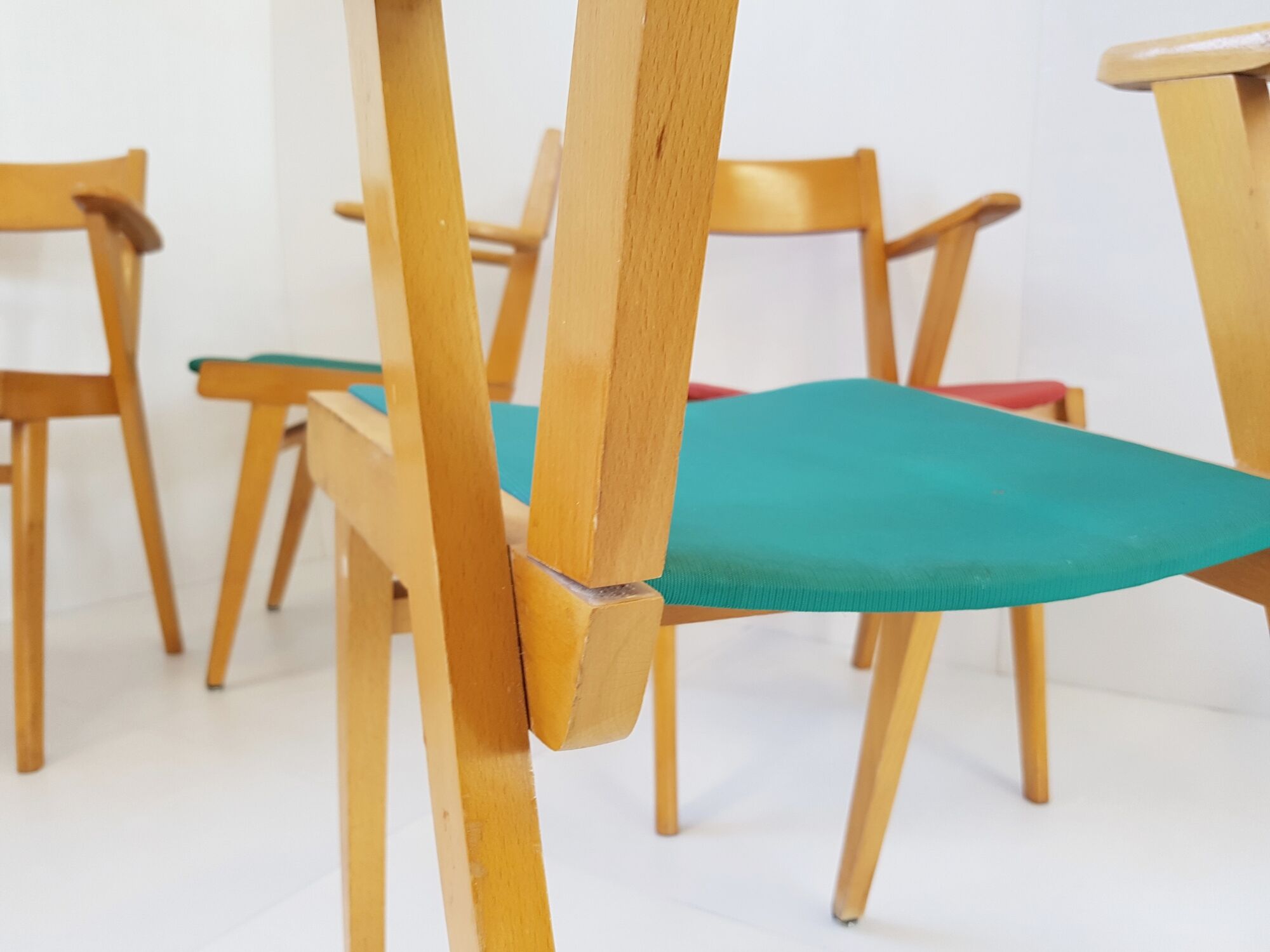 Set of 4 chairs chairs bridge 1950 vintage 50s rockabilly chairs zazou