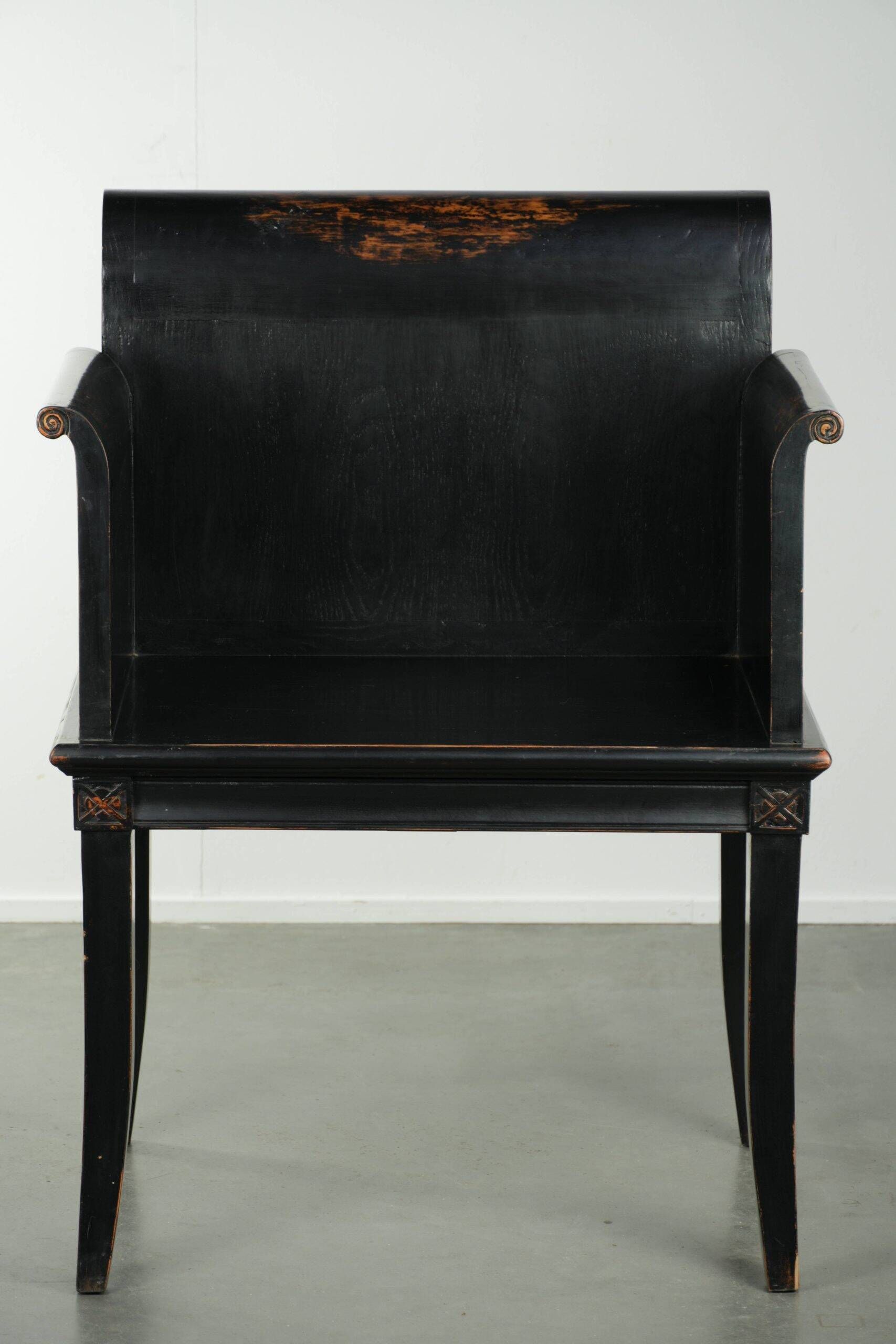 Black wooden chair / side chair from the 20th century in Asian style