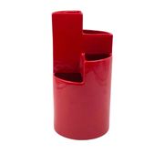Franco Bettonica, red ceramic vase mod. fb1, Gabbianelli Italy ca. 1970