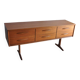 Brown teak sideboard by Frank Guille for Austinsuite, 1960s, 6 drawers, trestle legs.