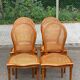 4 caned Louis XVI medallion dining chairs from the 1960s.