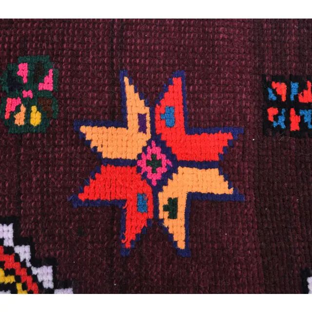 Vintage Pink Geometric Turkish Hand-Knotted Runner 83x375