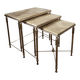 Tables gigognes en laiton et marbre, 1950