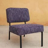 Vintage modernist metal foot armchair