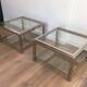 Pair of large chrome side tables