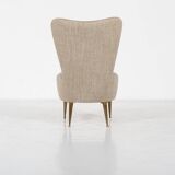 Mid-Century Modern Pair of Beige Italian Chairs, 1950s