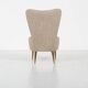Mid-Century Modern Pair of Beige Italian Chairs, 1950s