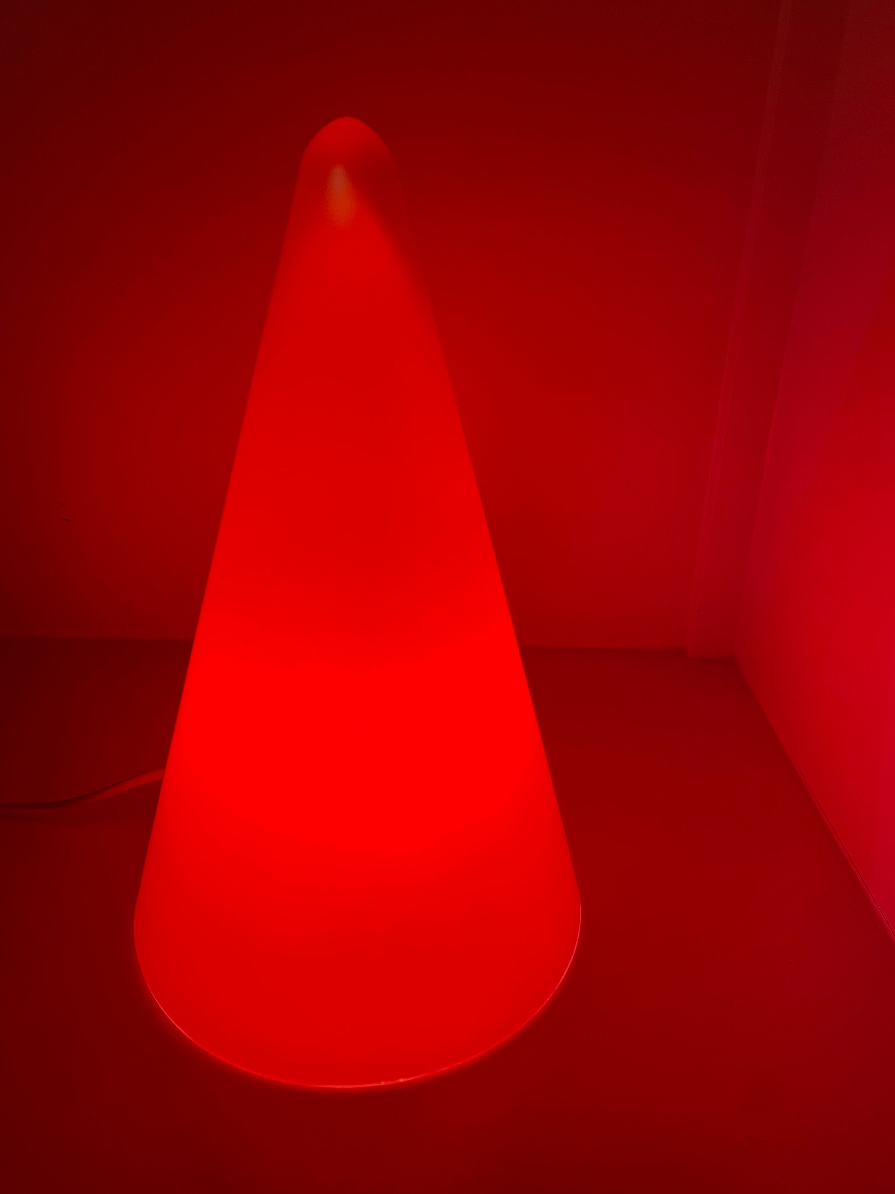 Lamp Teepee SCE cone in vintage red glass 80s