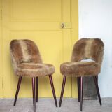 Pair of Moumoute chairs in Baumann style, vintage chairs, retro chair