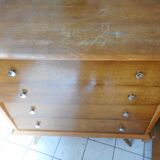 Chest of drawers light wood compass feet