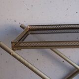 Serving tray, vintage serving tray in smoked glass and gold metal