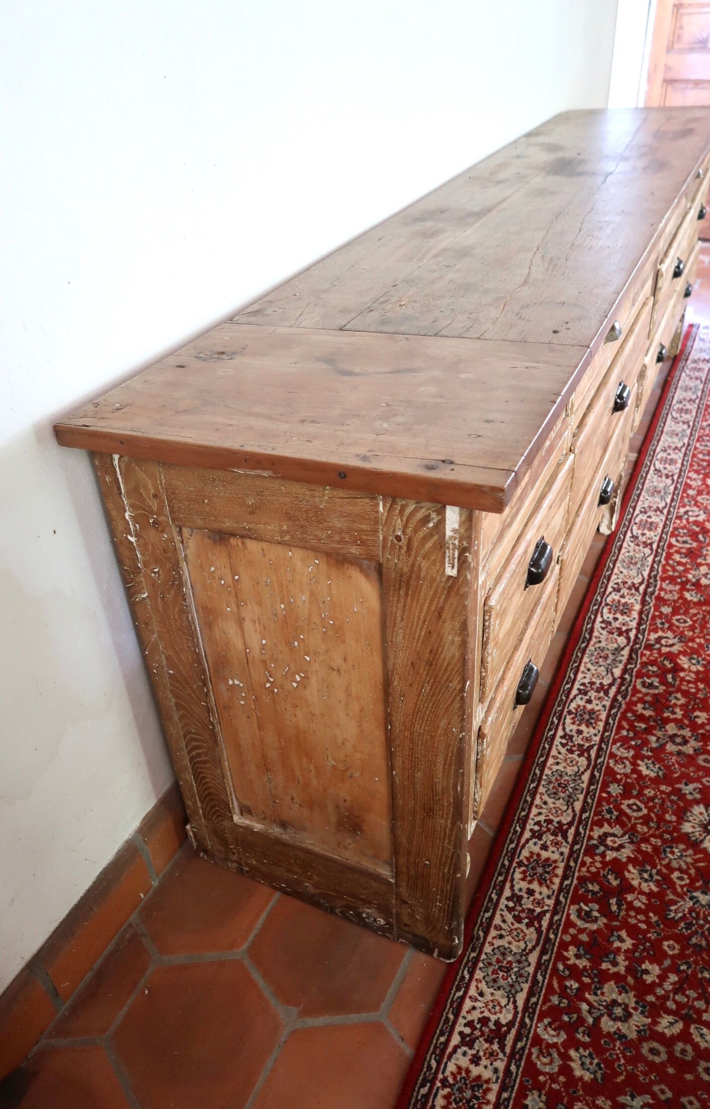 Meuble de métier comptoir en bois