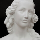 Female bust in white plaster 18th century