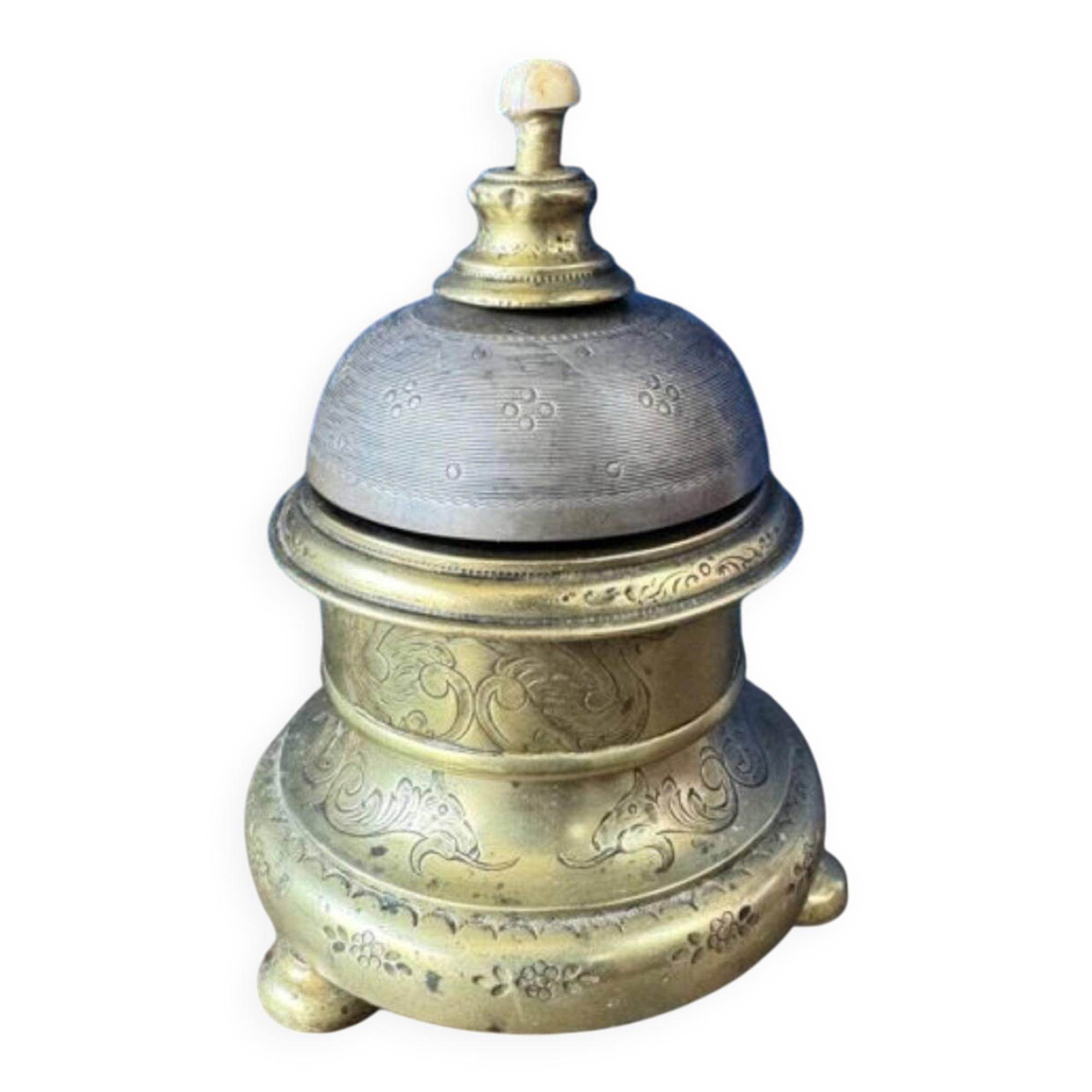 Antique mechanical table bell, late 19th century.