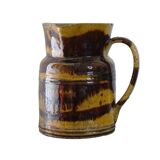 Cruche ancienne en céramique française de Dieulefit, à glace brune