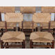 Set of 6 oak rush chairs, French work, 1950.
