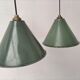 Enamelled sheet metal cone pendants