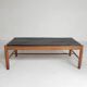 Vintage oak coffee table with a slate top in an oak frame, 1960s.