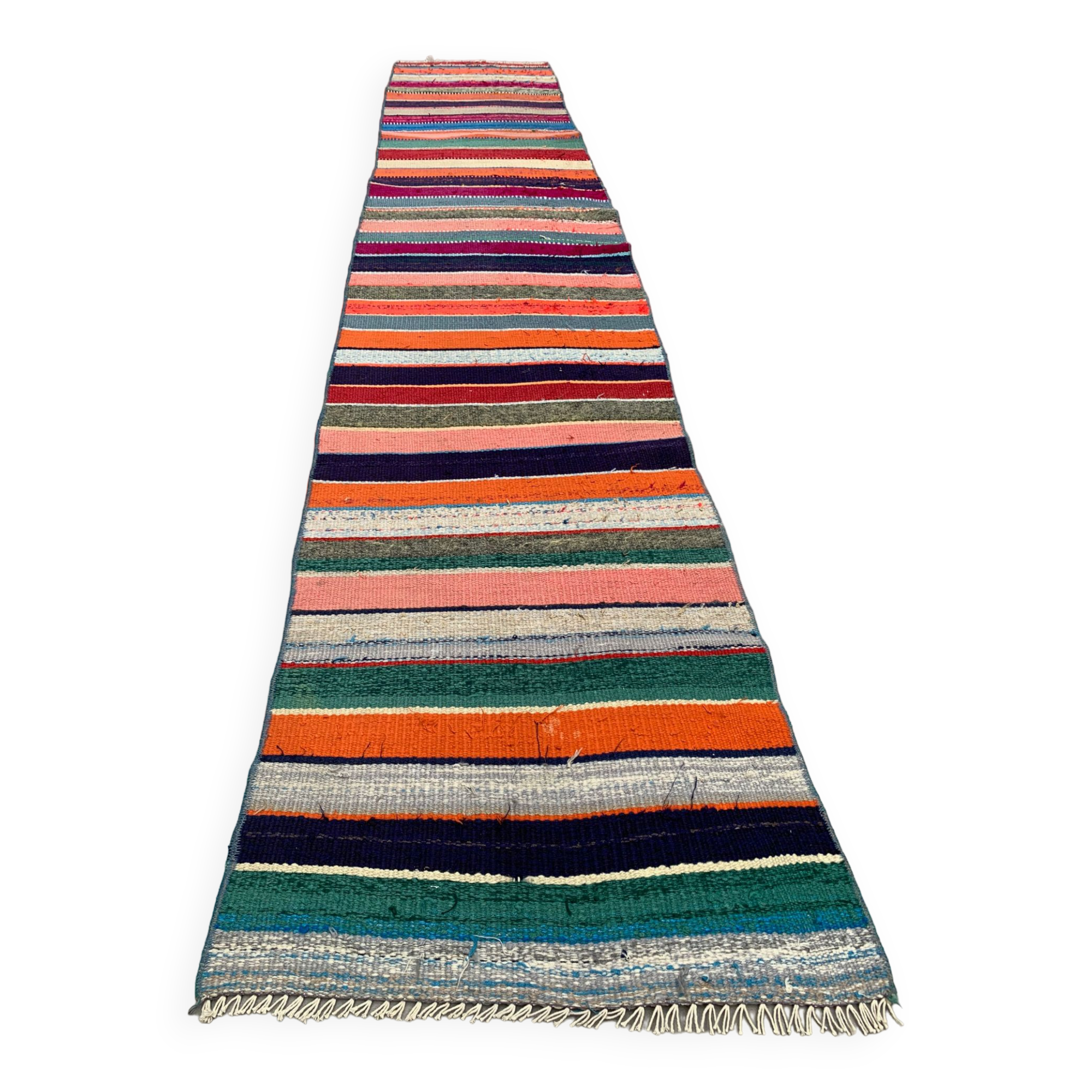 Old Turkish narrow Kilim Runner 262x51 cm shabby chic, vintage kelim