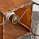 Mid-century table lamp in goat leather and wrought iron, 1950s