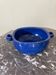 Blue glazed stoneware dish