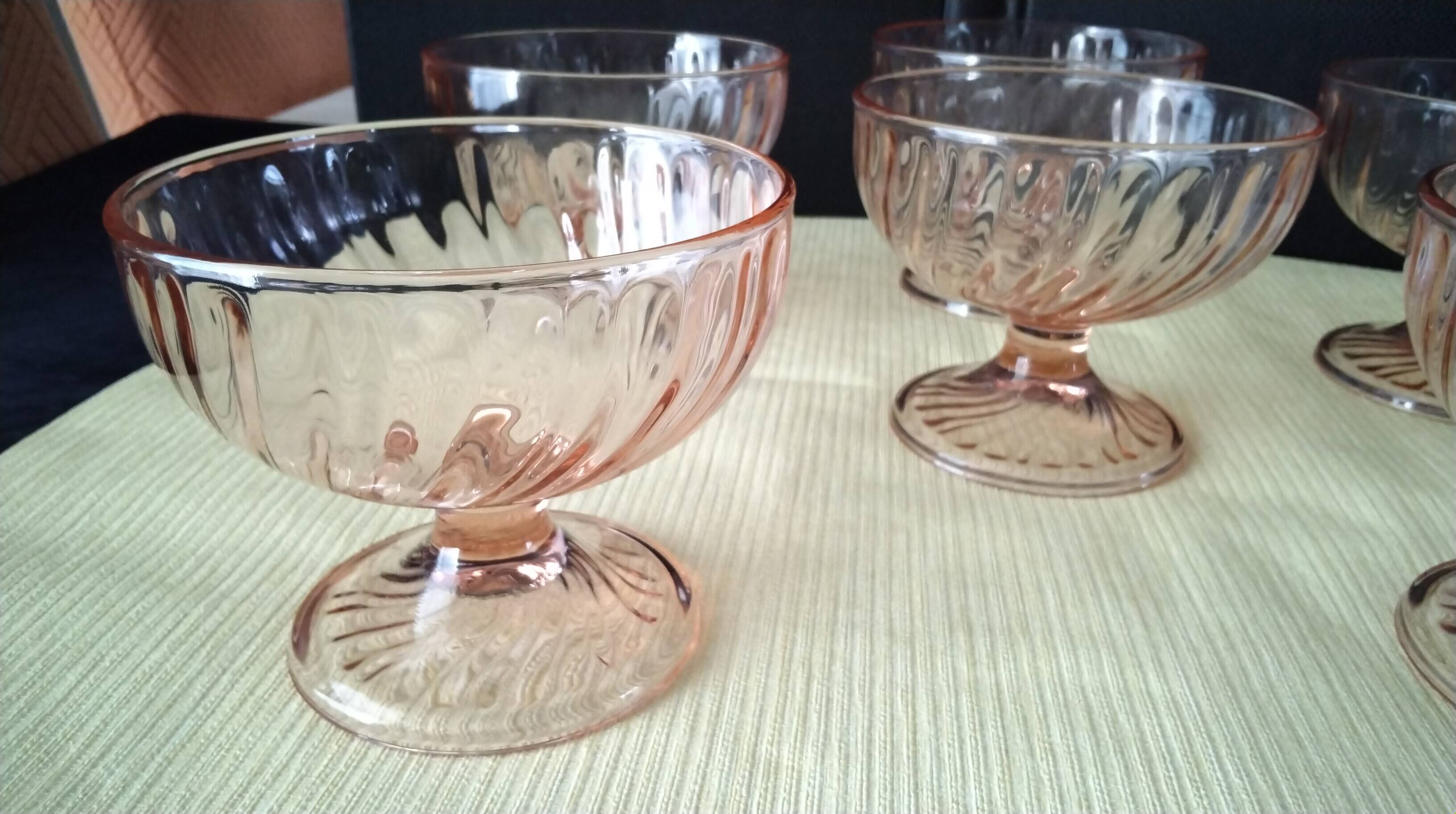 6 glass ice cream or sorbet bowls Luminarc Model Rosaline
