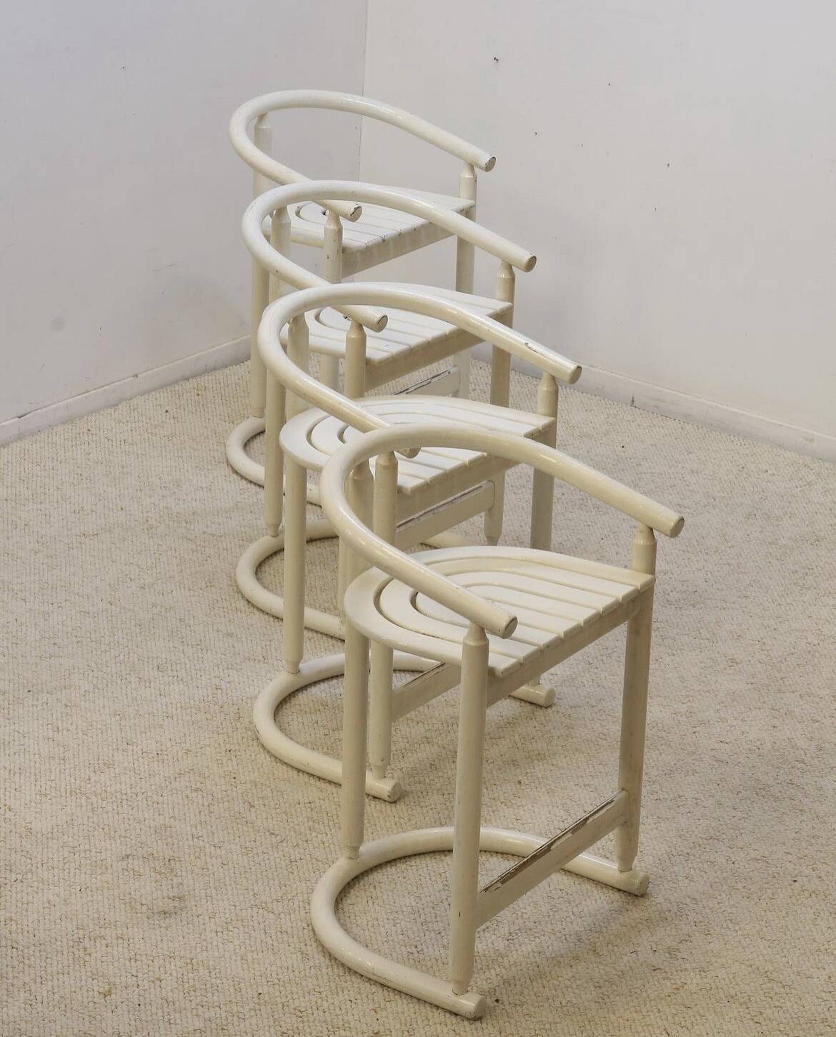 Série de 4 tabourets de bar Allmilmö, Allemagne, 1980
