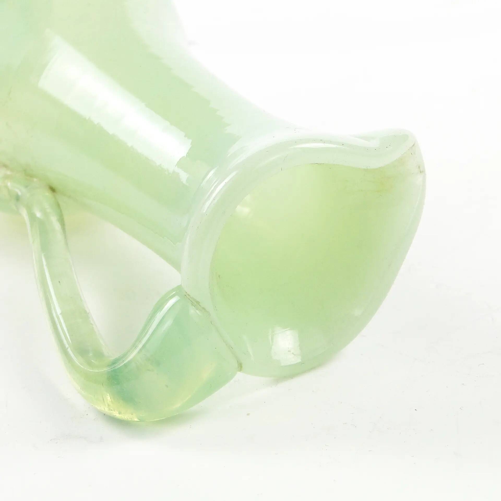 Jug, minimalism, turquoise glass, design by J. Słuczan-Orkusz, Poland, 1970s