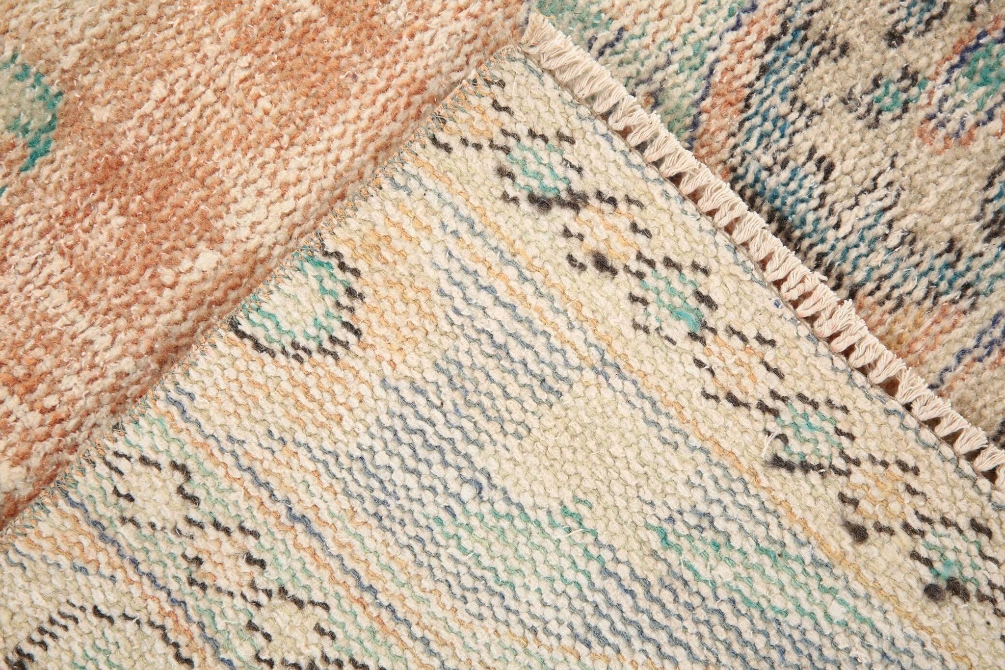 3x9 Pale Orange & Blue Vintage Runner Rug, 80x283Cm SK 6027