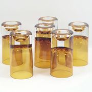 6 vintage tube glasses 70 amber glasses shot glasses