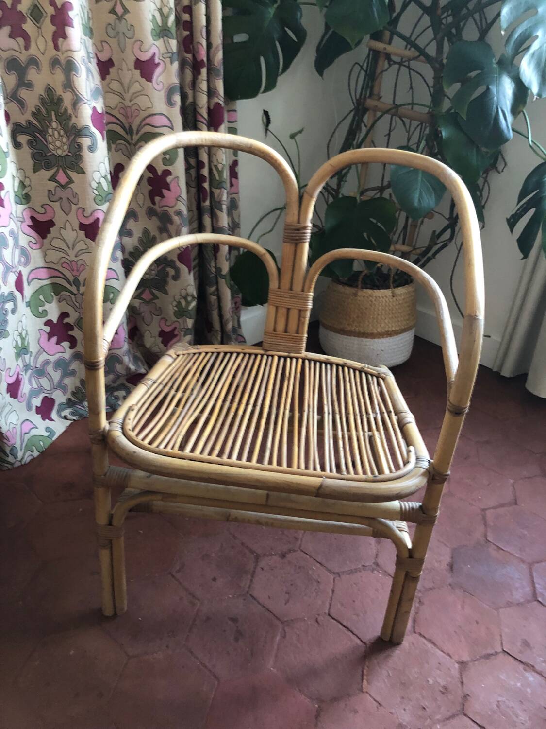 Fauteuil Chaise en rotin / osier vintage