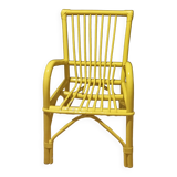 Fauteuil enfant en rotin jaune