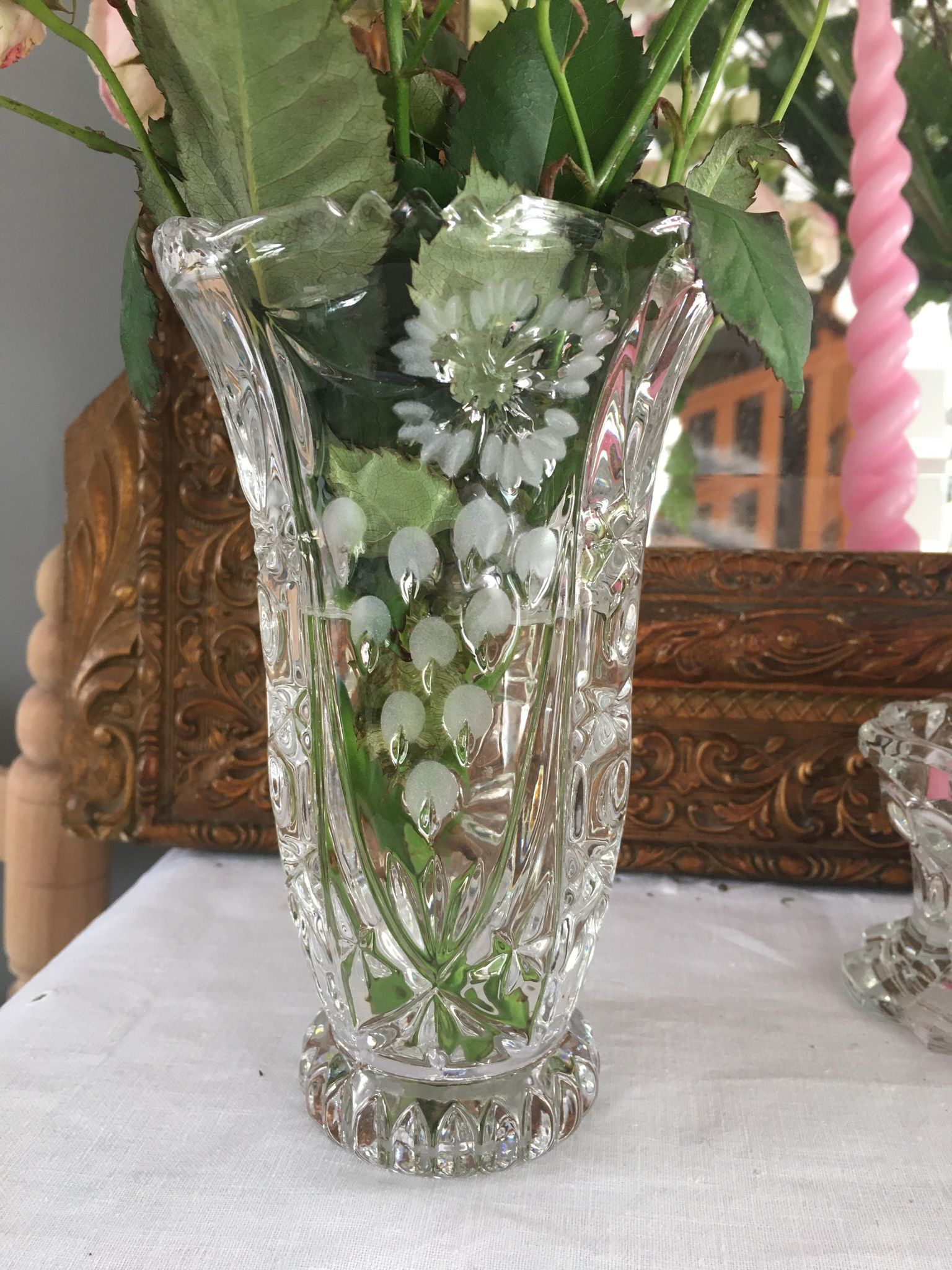 Vintage Bohemian crystal vase