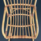 Fauteuil bascule rotin 1960