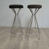 Pair of 60s chrome designer stools
